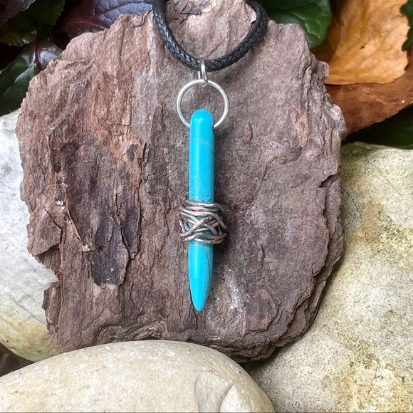5 For $25💫Turquoise Spike Pendant Necklace - Picture 5 of 6
